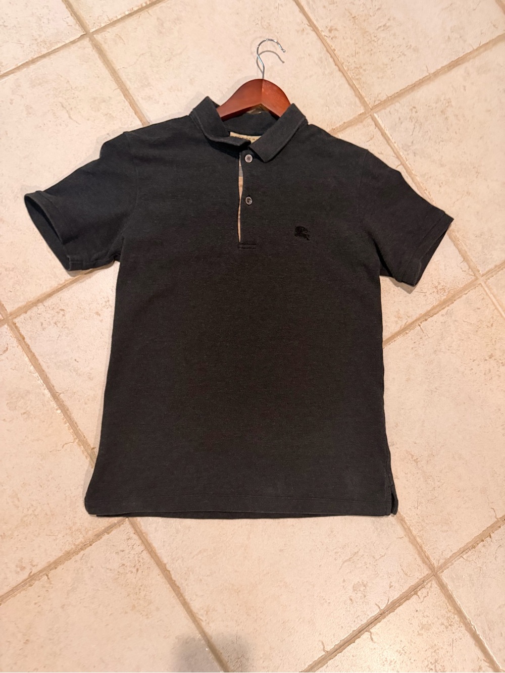 Burberry dark grey Short-Sleeve Polo Shirt